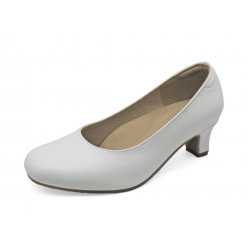 Women Courts Middle Heel SV-01 White Nappa